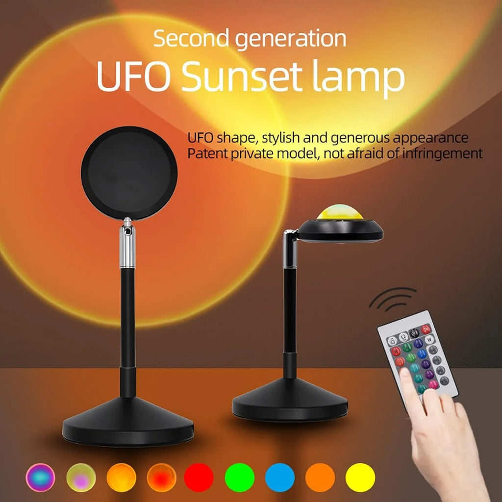 USB LED RGB Sunset Night Light – Remote Control for Room & Photos