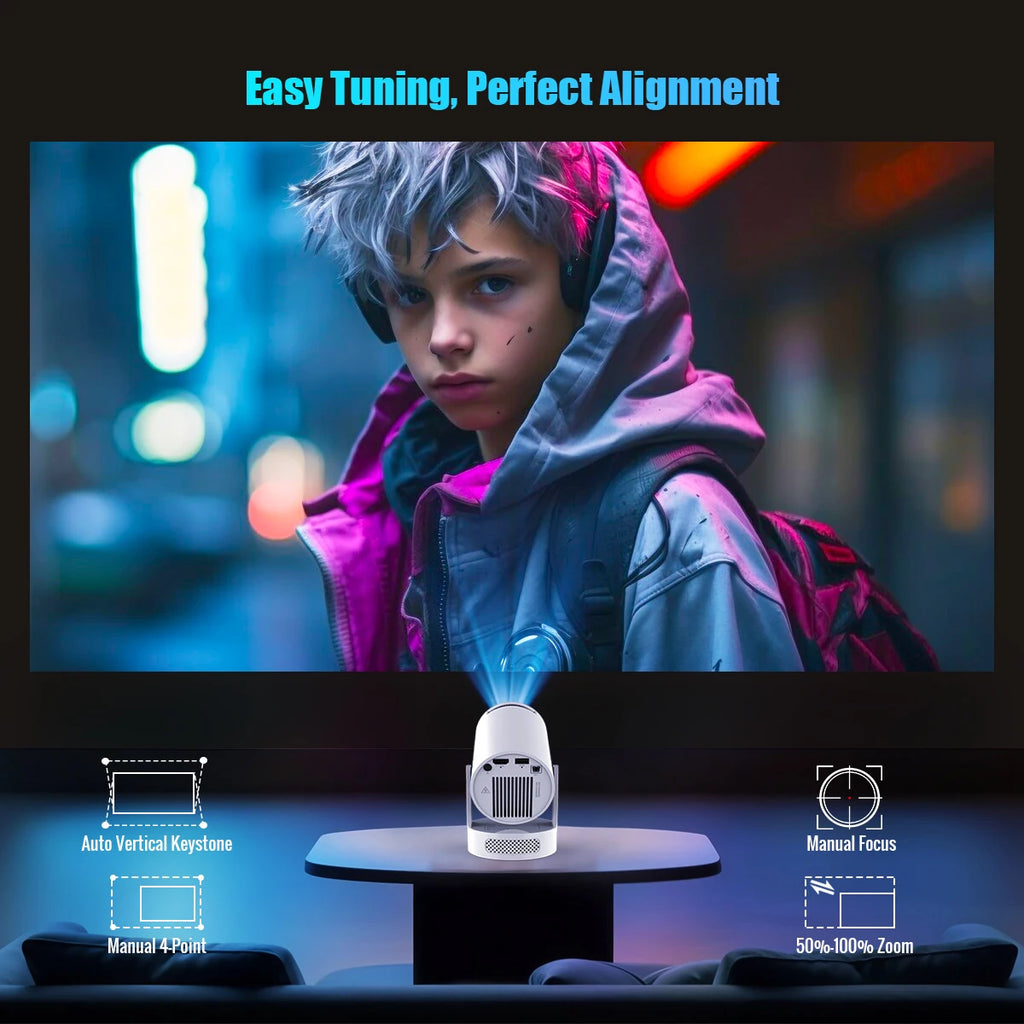 Portable Home Cinema Projector – LED HD 720p with Built-in Speaker