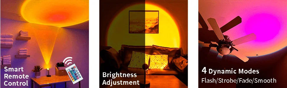 USB LED RGB Sunset Night Light – Remote Control for Room & Photos