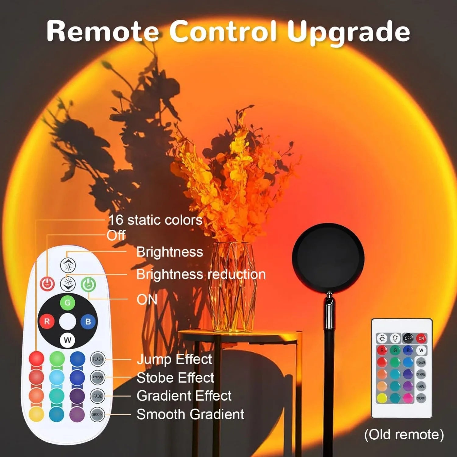 USB LED RGB Sunset Night Light – Remote Control for Room & Photos