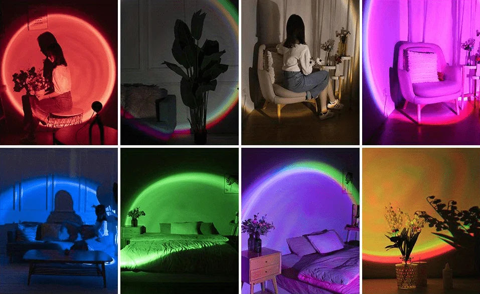 USB LED RGB Sunset Night Light – Remote Control for Room & Photos